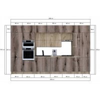 Bucatarie ZONE B COMBI 380 FRONT PAL K002 / decor K366